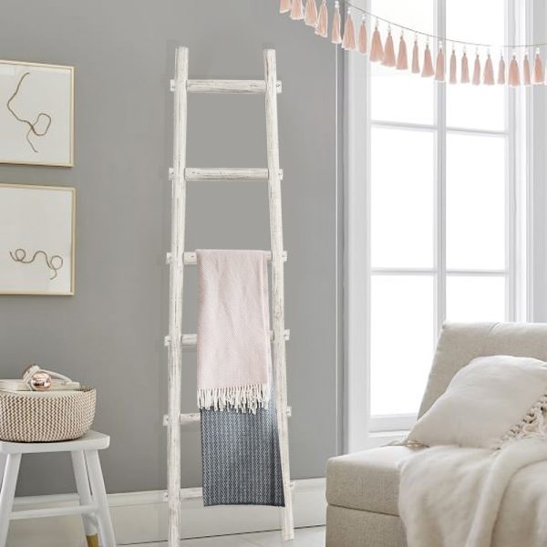 6 Step White Decorative Ladder Shelve - Image 4