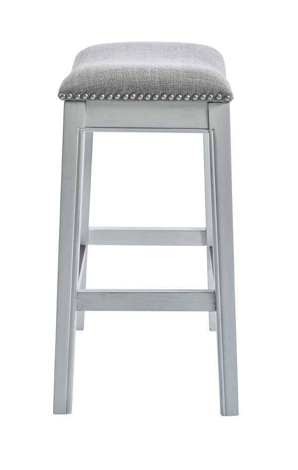 31" White Finished Solid Wood Bar Stool - Image 2