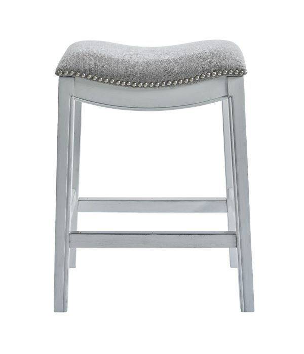 31" White Finished Solid Wood Bar Stool - Image 3
