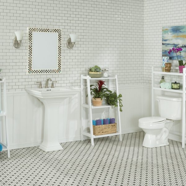 48" White Finish 2 Tier Solid Wood Over Toilet Organizer - Image 4