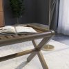 Antique Chestnut Finished Wooden Stool Bench - Image 4