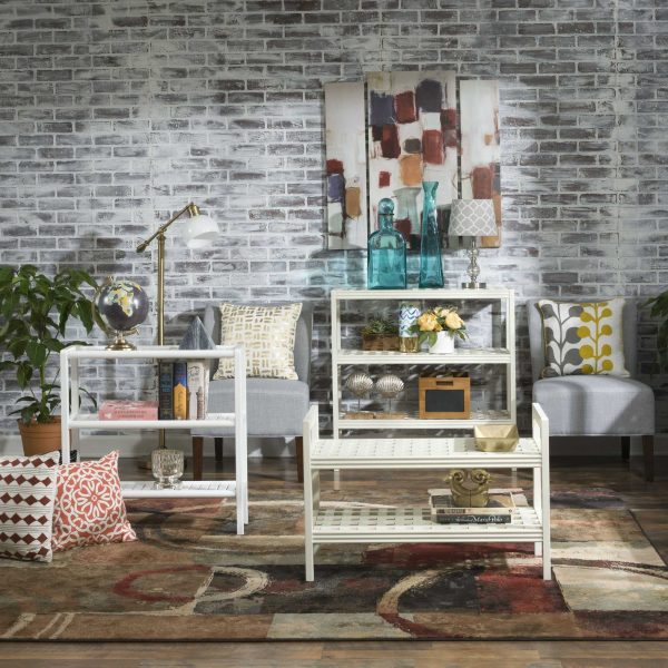 White Finish Solid Wood Bench - Image 5
