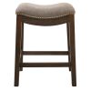 Counter Height Saddle Style Taupe Stool - Image 2