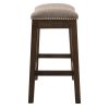 Counter Height Saddle Style Taupe Stool - Image 3
