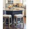 Counter Height Saddle Style Taupe Stool - Image 4