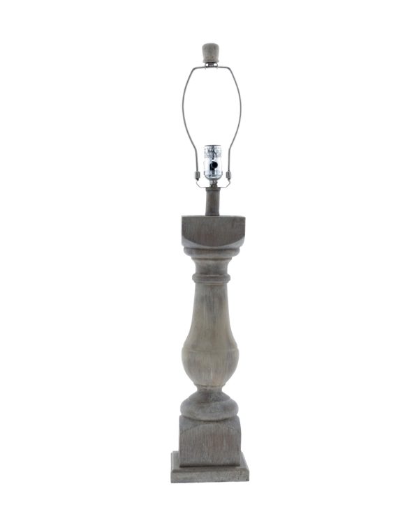 30" Gray Solid Wood Standard Table Lamp