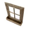 22x18 Rustic Weatered Grey Window Frame with Planter - Image 4