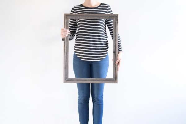 18x24 Weathered Grey Picture Frame with Sawtooth Hangers - Image 2
