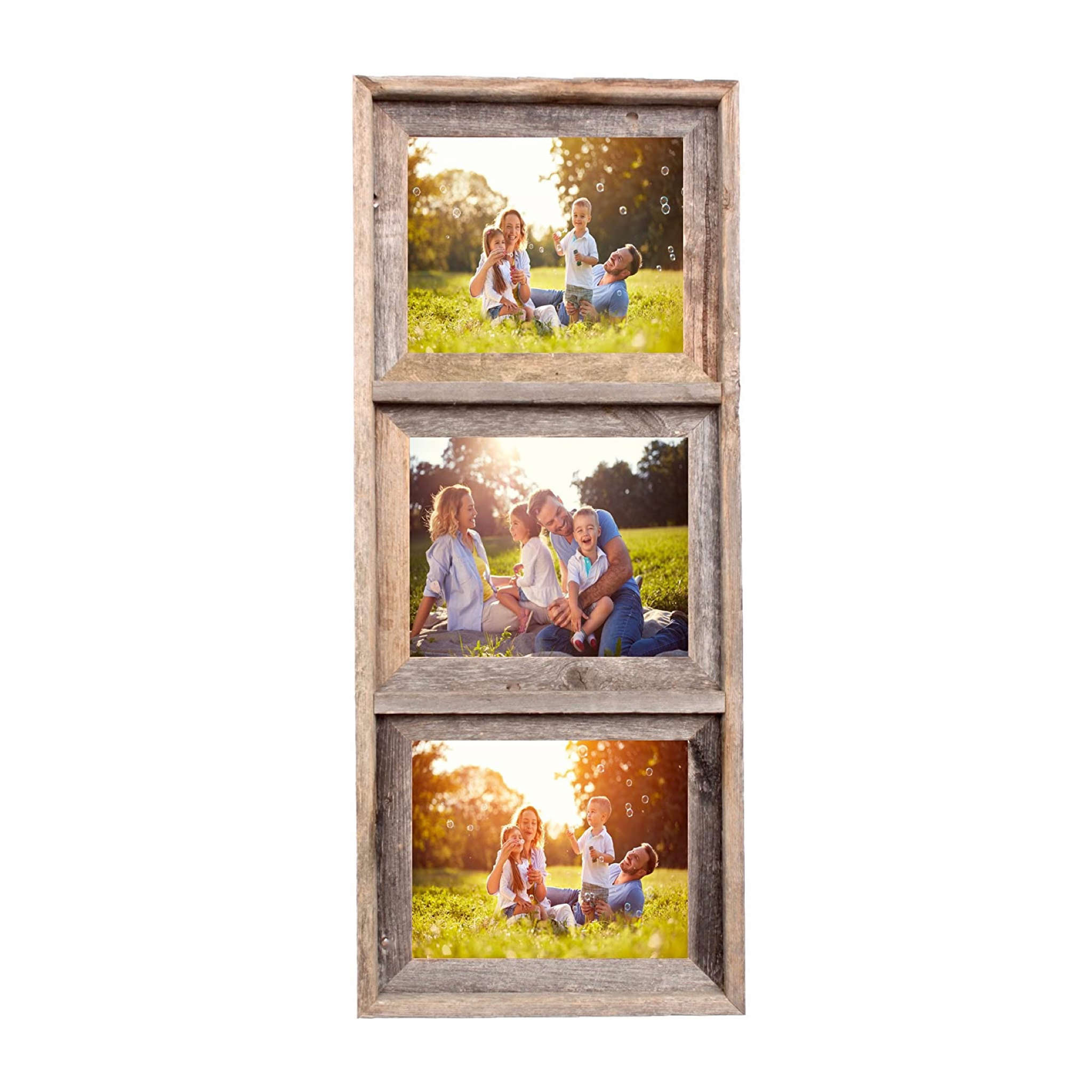 3 8x10 Rustic Weathered Grey Picture Frame with Plexiglass Holder - Image 2