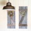 Set of 2 Rustic Natural Weathered Grey Wood Window Shutters with Hanger - Image 4