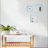 Set of 3 Square Robins Egg Blue Reclaimed Wood Open Box Shelve - Image 3