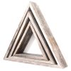 Set of 3 Triangle Rustic Natural Weathered Grey Wood Open Box Shelve - Image 4