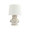 Distressed White and Gold Accent Lamp