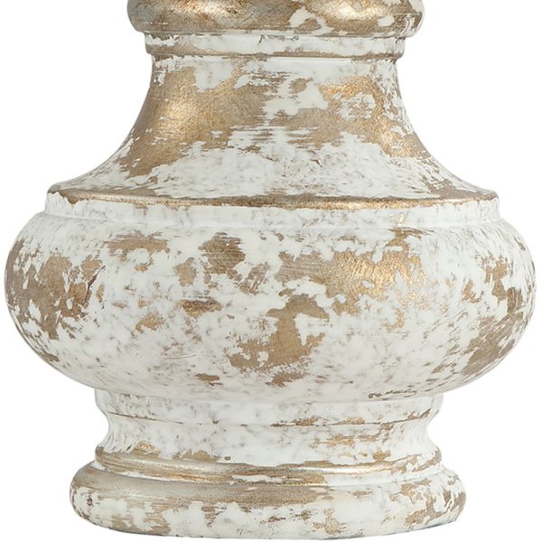 Distressed White and Gold Accent Lamp - Image 2