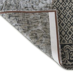 3' x 5' Black White and Grey Patchwork Design Area Rug