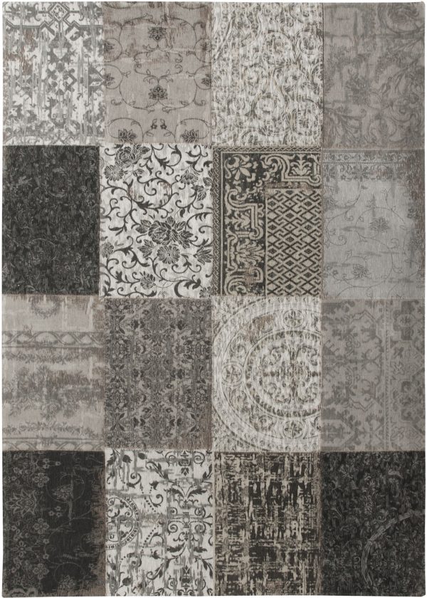 3' x 5' Black White and Grey Patchwork Design Area Rug - Image 2