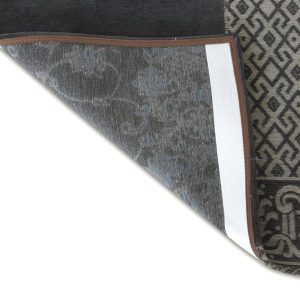 2.5' x 5' Blue Grey and Brown Patchwork Design Area Rug