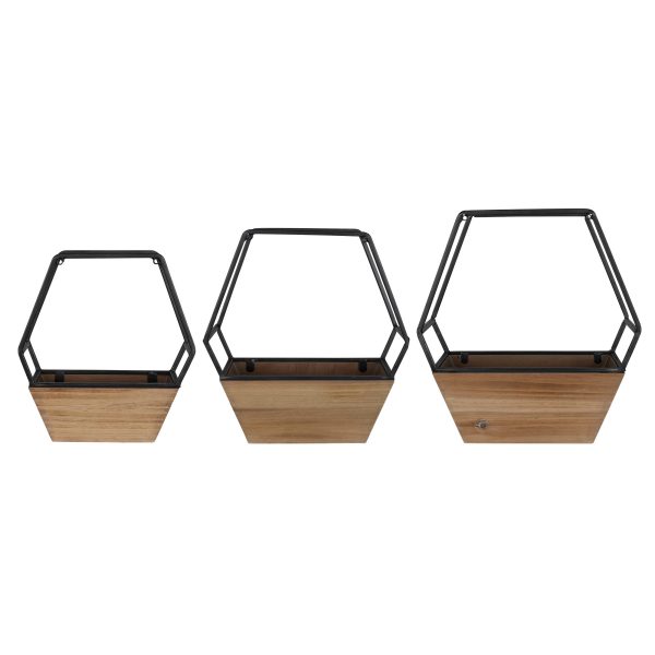 Set of 3 Boho Cool Hexagon Wall Planters - Image 3