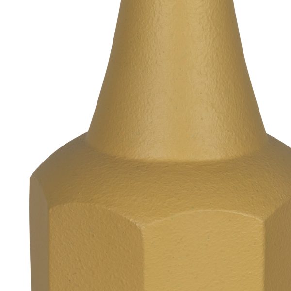 Contemporary Yellow Metal Decorative Vase - Image 3