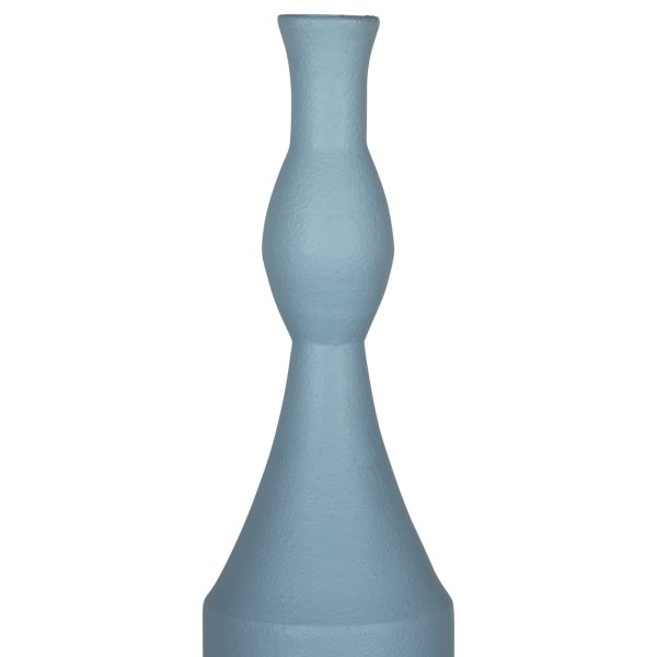 Contemporary Blue Metal Decorative Vase - Image 3