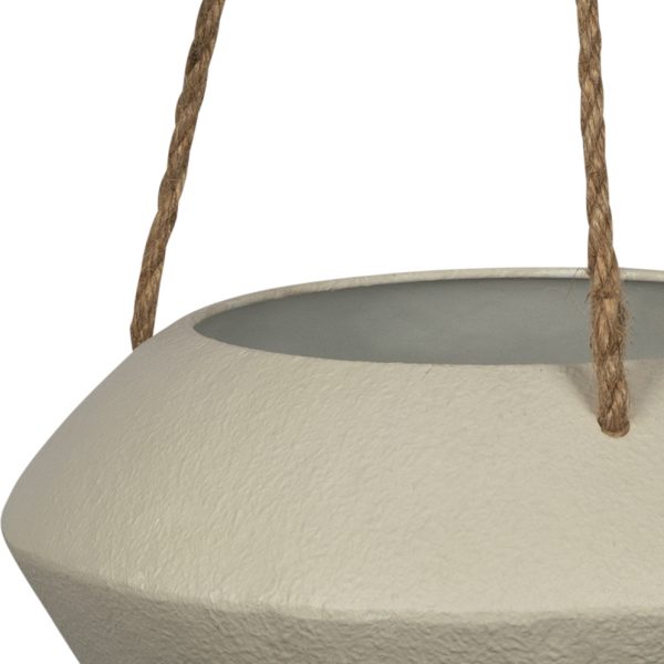 Light Grey Metal Hanging Rope Planter - Image 2