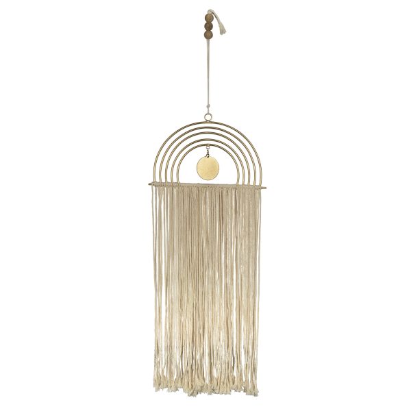 Gold Metal Rainbow Macrame Wall Decor - Image 3