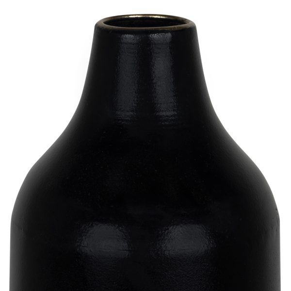 Dora Tall Cement Gray and Black Dipped Vase - Image 2