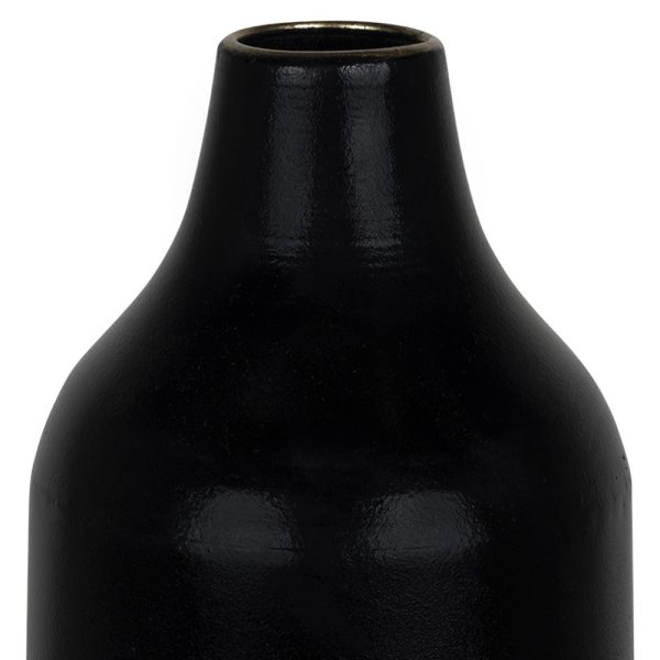 Dora Tall Cement Gray and Black Dipped Vase - Image 5