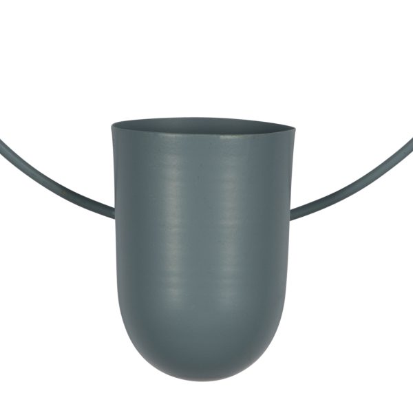 Blue Metal Round Planter Wall Decor - Image 3