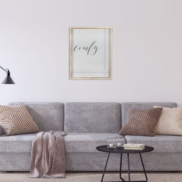 Neutral Tones Comfy Natural Wood Framed Wall Art - Image 3