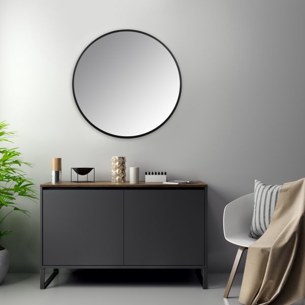 Minimalist Black Round Wall Mirror - Image 4