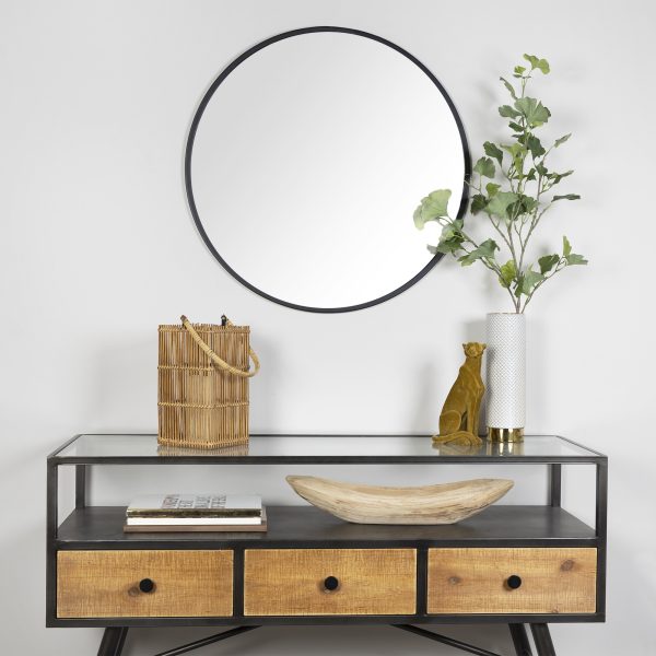 Minimalist Black Round Wall Mirror - Image 5