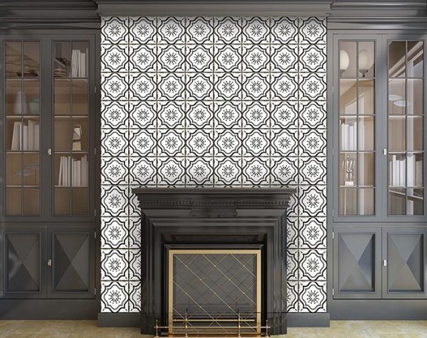5" X 5" Black and White Mosaic Peel and Stick Removable Tiles - Image 4