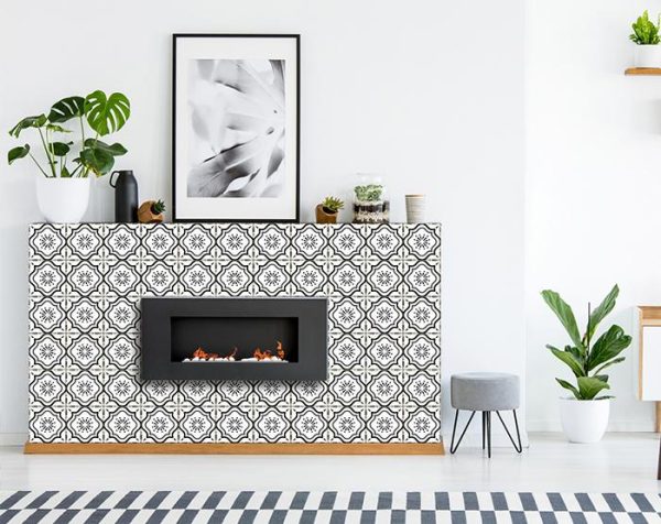 5" X 5" Black and White Mosaic Peel and Stick Removable Tiles - Image 5