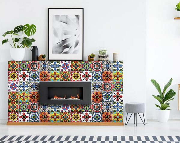 4" x 4" Festival Brights Mosaic Peel and Stick Removable Tiles - Image 3
