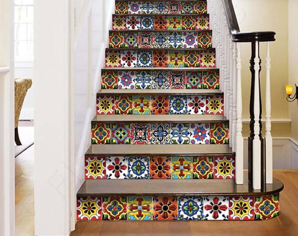 4" x 4" Festival Brights Mosaic Peel and Stick Removable Tiles - Image 4