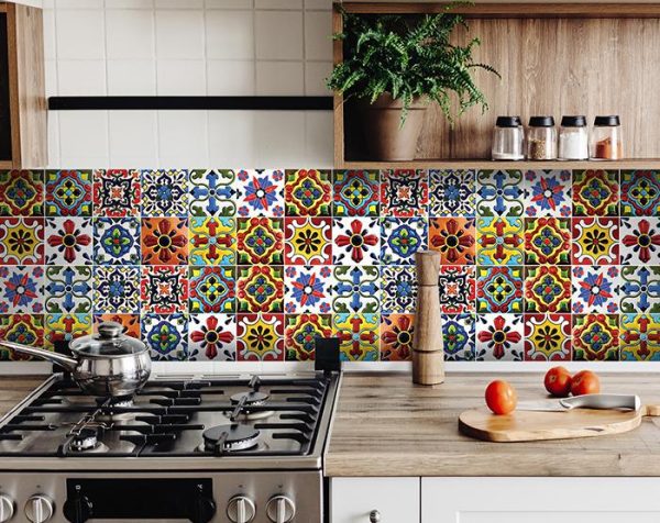 4" x 4" Festival Brights Mosaic Peel and Stick Removable Tiles - Image 5