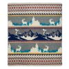 Queen Size Ultra Soft Blue Ski Mountain Handmade Woven Blanket - Image 4