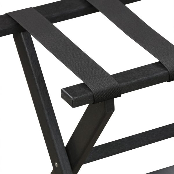 Earth Friendly Black Folding Luggage Rack with Black Straps - Image 2