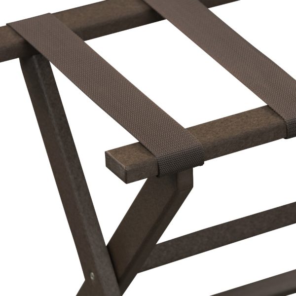 Earth Friendly Brown Folding Luggage Rack with Brown Straps - Image 2