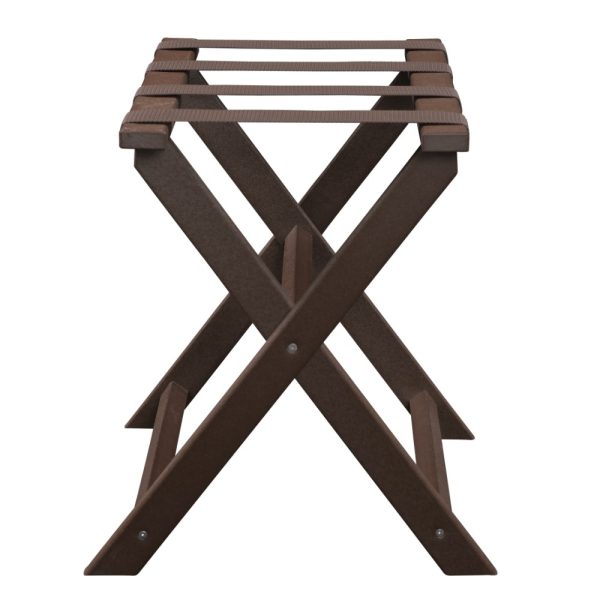 Earth Friendly Brown Folding Luggage Rack with Brown Straps - Image 3