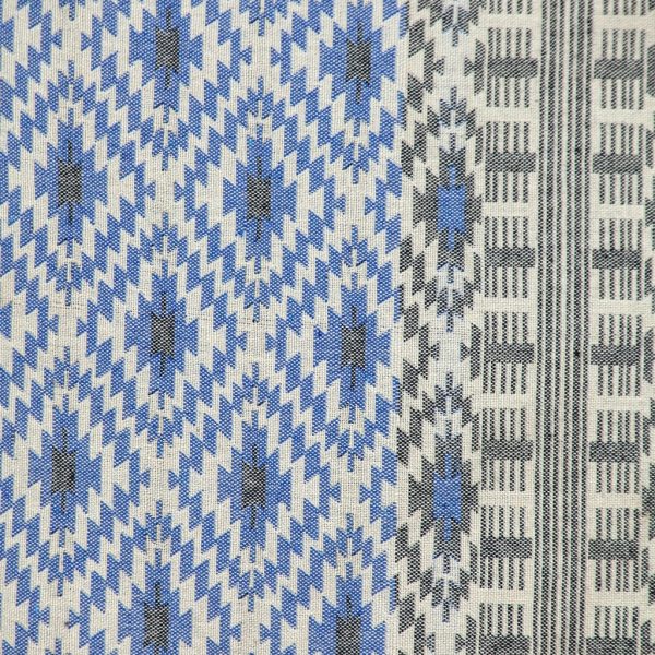 Gray and Blue Aztec Diamond Throw Pillow - Image 3