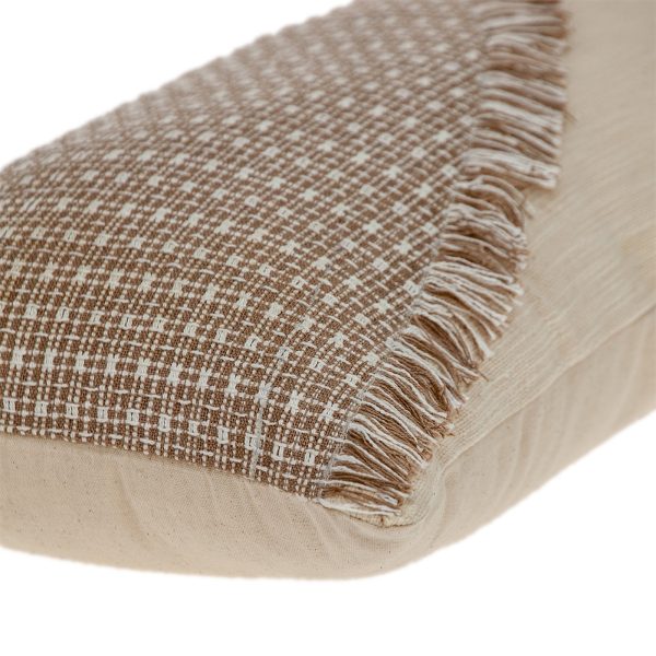 Sandy Beige Textured Throw Pillow - Image 2