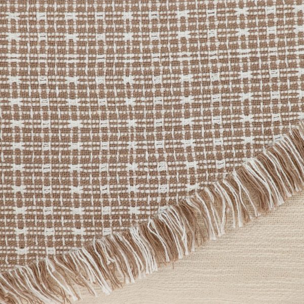 Sandy Beige Textured Throw Pillow - Image 3