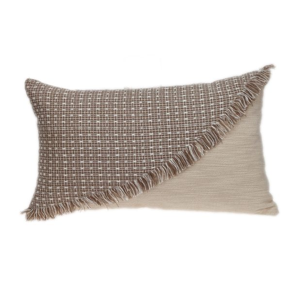 Sandy Beige Textured Throw Pillow - Image 4