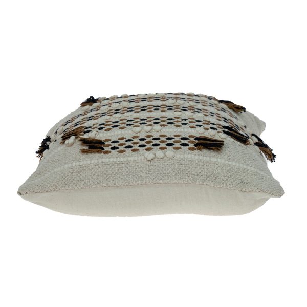 Black and Ivory Textured Throw Pillow