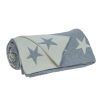 Gray and White Stars Knitted Throw Blanket - Image 3