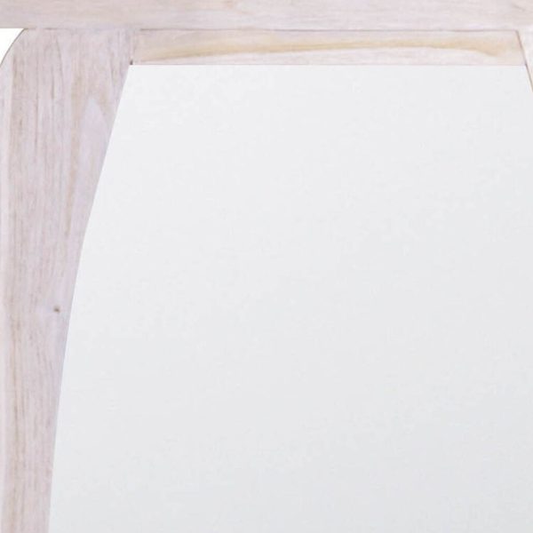 35" White Rectangle Wall Mounted Accent Mirror Wood - Image 3