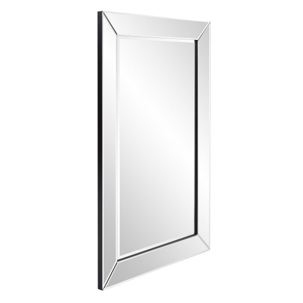 Rectangle Wooden Frame Mirror with Beveled Edge - Image 3
