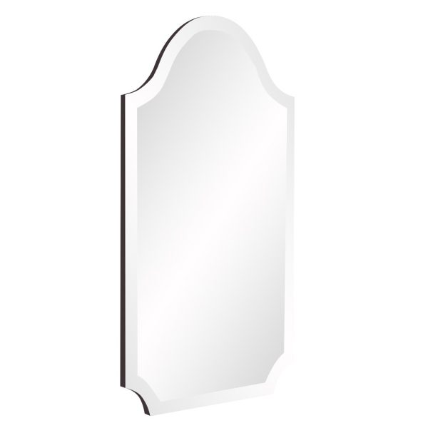 Minimalist Rectangle Arched Glass Mirror with Beveled Edge And Scalloped Corners - Image 3